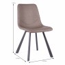 Bari Vintage Dining Chair Faux Leather Beige Dimensions