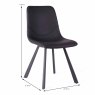 Bari Vintage Dining Chair Faux Leather Black Dimensions