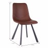 Bari Vintage Dining Chair Faux Leather Cognac Dimensions