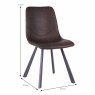 Bari Vintage Dining Chair Faux Leather Taupe Dimensions