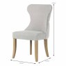 Guia Button Back Dining Chair Fabric Grey Dimensions