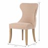 Guia Button Back Dining Chair Fabric Beige Dimensions