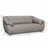 Salerno 3.5 Seater Sofa Leather Category 15(S) Dimensions