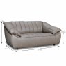 Salerno 3 Seater Sofa Leather Category 15(S) Dimensions