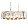 Eton Chandelier Long/Wide Crystal & Brass