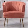 Gia Occasional Tub Chair Fabric Velvet Rose