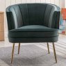 Gia Occasional Tub Chair Fabric Velvet Green Ivy