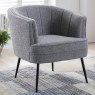 Gia Occasional Tub Chair Fabric Boucle Grey Side