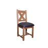 Triomphe Weathered Oak Dining Chair With Brown Faux Leather Seat Pad