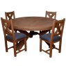 Triomphe Weathered Oak 6 Person Dining Table + 4 Dining Chairs