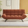 Rathlin 3 Seater Sofa Bed Fabric Deep Terracotta Front View