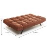 Rathlin 3 Seater Sofa Bed Fabric Deep Terracotta Dimensions Open