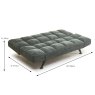 Rathlin 3 Seater Sofa Bed Fabric Winter Moss Dimensions Open