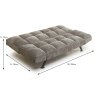 Rathlin 3 Seater Sofa Bed Fabric Stone Dimensions Open