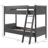 Vipack London Bunk Bed Anthracite Measurements
