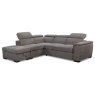 Copenhagen 4 Seater Corner Sofa Bed With Storage Ottoman LHF Fabric Grey