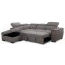 Copenhagen 4 Seater Corner Sofa Bed With Storage Ottoman LHF Fabric Grey Bed