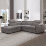 Copenhagen 4 Seater Corner Sofa Bed With Storage Ottoman LHF Fabric Grey Lifestyle