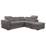 Copenhagen 4 Seater Corner Sofa Bed With Storage Ottoman RHF Fabric Grey