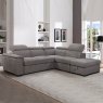 Copenhagen 4 Seater Corner Sofa Bed With Storage Ottoman RHF Fabric Grey Lifestyle