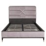 Darcy King (150cm) Bedstead With Fabric Headboard Ebony Ecru No Bedding