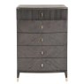 Darcy 5 Drawer Tallboy Ebony Ecru Front