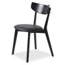 Faro Dining Chair Black With Black Faux Leather Seat Pad