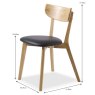 Faro Dining Chair Oak With Black Faux Leather Seat Pad Dimensions