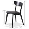 Faro Dining Chair Black With Black Faux Leather Seat Pad Dimensions