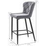 Granby Low Bar Stool Velvet Granite Dimensions