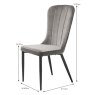 Hugo Dining Chair Velvet Grey Dimensions