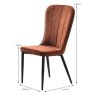 Hugo Dining Chair Velvet Rust Dimensions