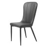 Hugo Dining Chair Faux Leather Dark Grey