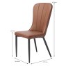 Hugo Dining Chair Faux Leather Tan Dimensions