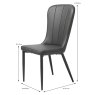 Hugo Dining Chair Faux Leather Dark Grey Dimensions