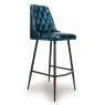 Bobby High Bar Stool Faux Leather Blue 