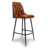 Bobby High Bar Stool Faux Leather Tan