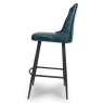 Bobby High Bar Stool Faux Leather Blue Side