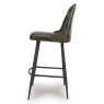Bobby High Bar Stool Faux Leather Green Side