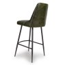 Bobby High Bar Stool Faux Leather Green Back