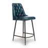 Bobby Low Bar Stool Faux Leather Blue 