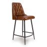 Bobby Low Bar Stool Faux Leather Tan