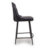 Bobby Low Bar Stool Faux Leather Black Side