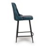 Bobby Low Bar Stool Faux Leather Blue Side