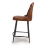 Bobby Low Bar Stool Faux Leather Tan Side