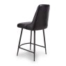 Bobby Low Bar Stool Faux Leather Black Back