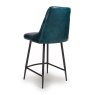 Bobby Low Bar Stool Faux Leather Blue Back