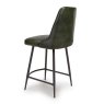 Bobby Low Bar Stool Faux Leather Green Back