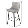 Taliai Low Bar Stool Fabric Grey Dimensions