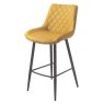 Sammy High Bar Stool Faux Leather Yellow With Black Legs